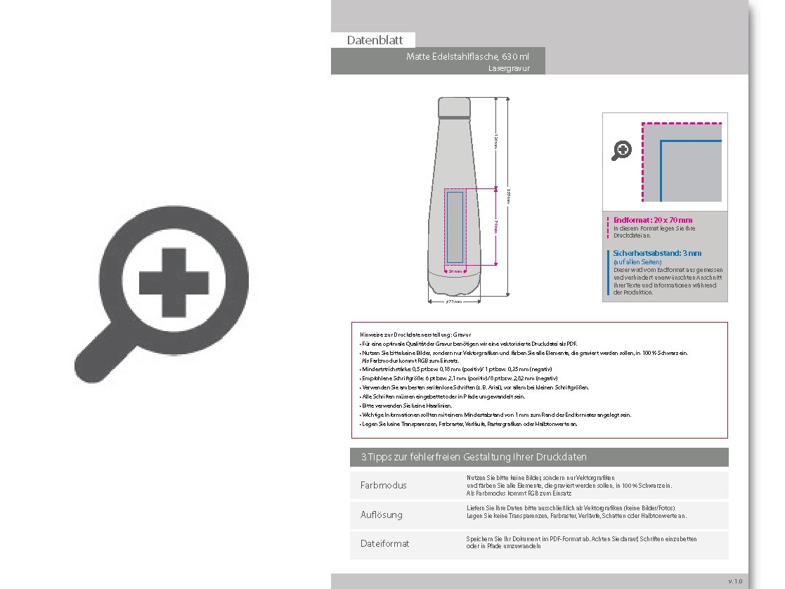 Product Bild matte_edelstahlflasche_630_ml_mit_einseitiger_lasergravur